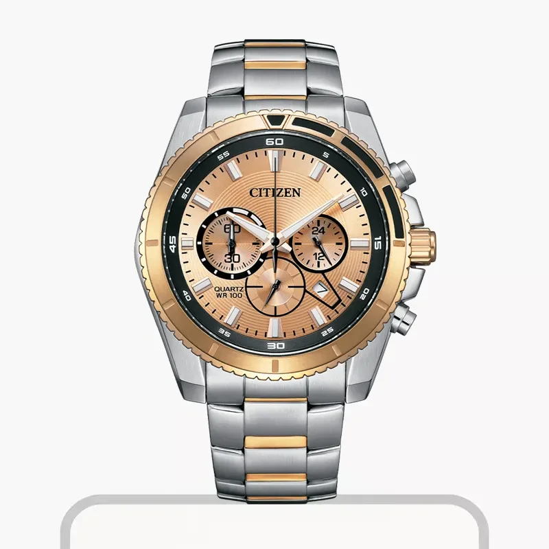 Citizen Chronograph Peach Dial Quartz Men's Watch- AN8204-59X